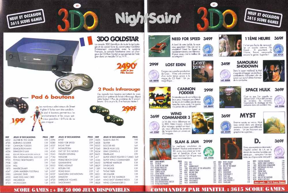 NightSaint1's tweet image. Allez encore quelques unes ! He oui, Score Games fut un temps vendait des consoles aussi célèbres que la Jaguar (et Jaguar CD), la 3DO ou encore le CD-I !!! 
#retrogaming #scoregames #francs #catalogue #jaguar #neogeo #cdi #3do