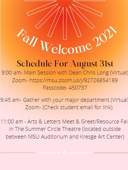 The Fall Welcome is approaching!