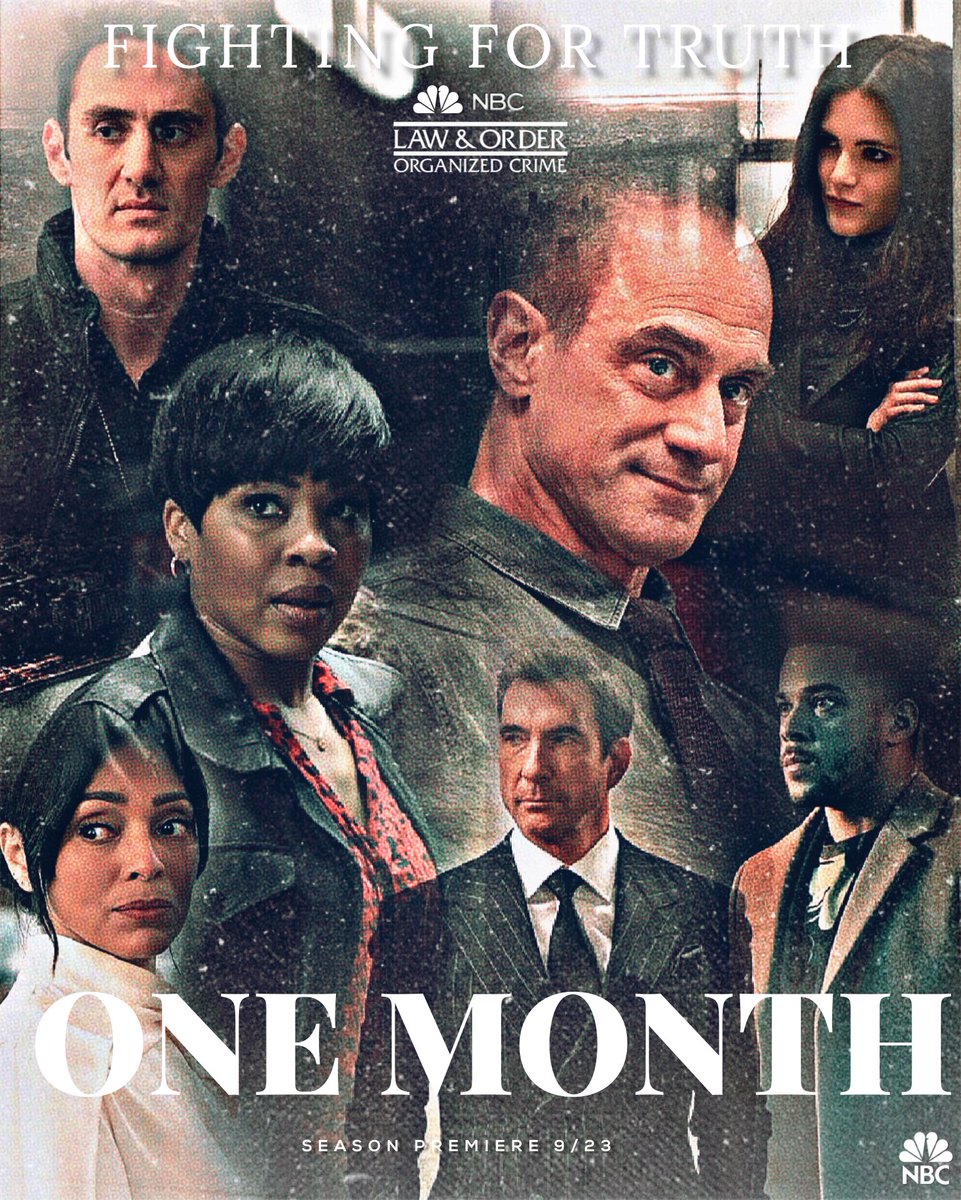 svufanblog4015's tweet photo. #OrganizedCrime ONE MONTH Countdown Poster!
#ChrisMeloni
#DanielleMonéTruitt
#DylanMcDermott
#TamaraTaylor
#NickCreegan
#AinsleySeiger
#BenChase
@Chris_Meloni
@DylanMcDermott https://t.co/F1ljFS5fJa