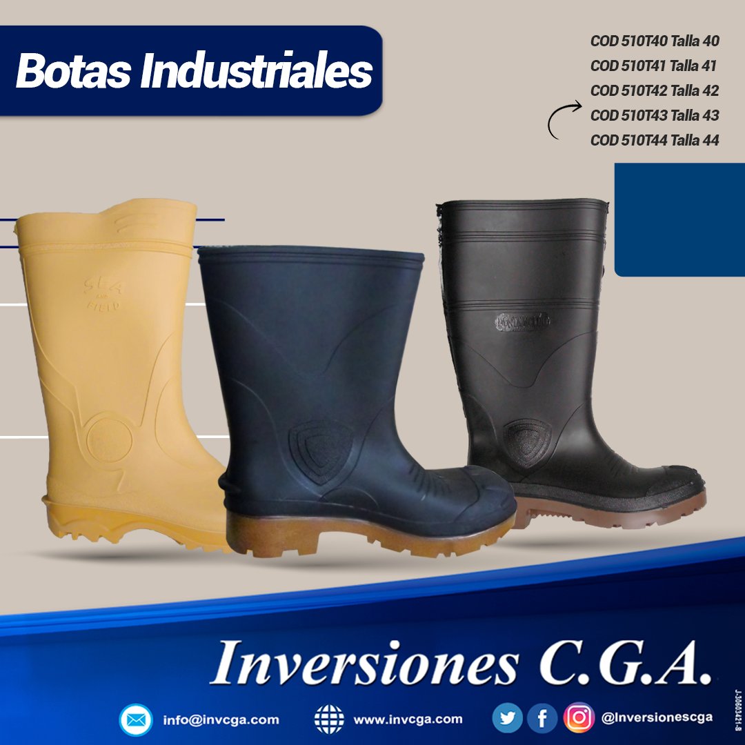 InversionesCGA's tweet photo. Te ofrecemos calidad y seguridad en las botas industriales #Seaboots, un producto ideal para la protección de los trabajadores en los diferentes sectores
¡Aprovecha esta oportunidad y solicita tu pedido ya !
En #InversionesCGA trabajamos para ti. https://t.co/v7eqRZ4QeM