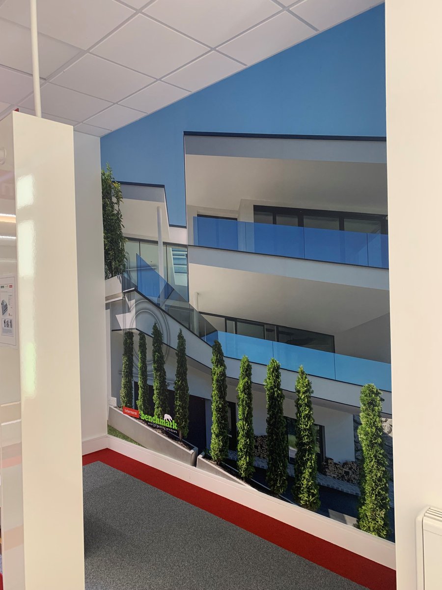 BenchmarkWin's tweet image. Our friends at Petersigns were back with us on Friday. This time working their magic inside our Internorm showroom. 😎