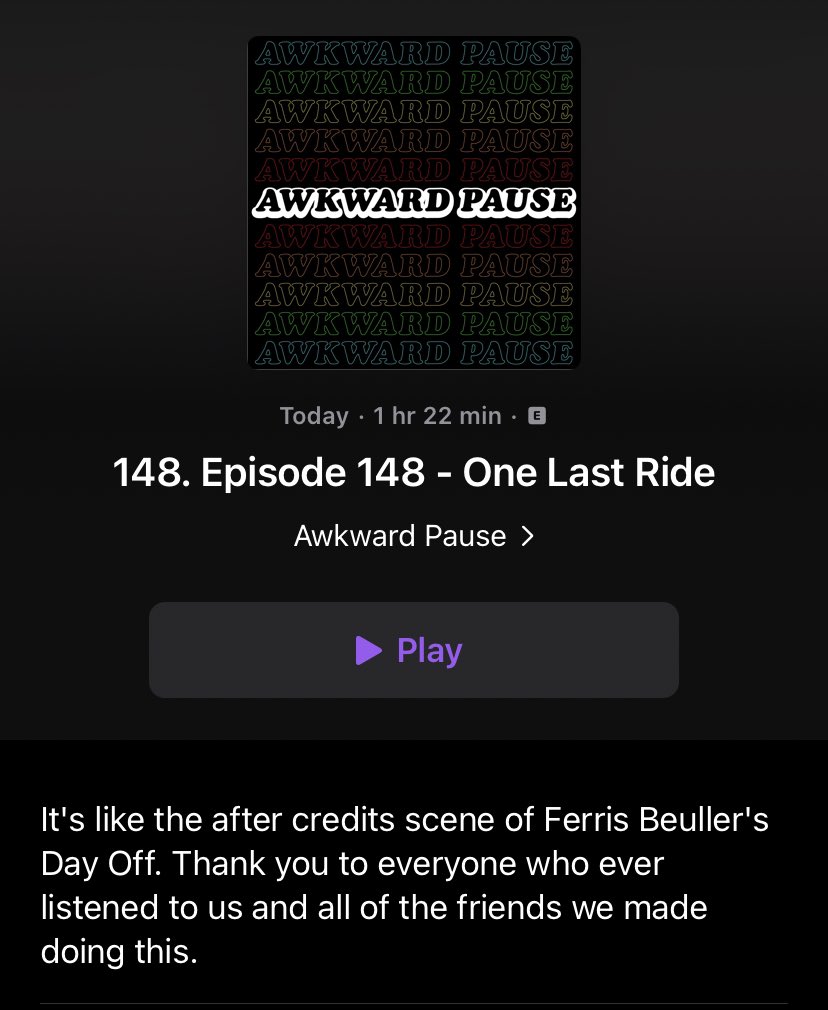 SamScotMosher's tweet image. Thank you @AwkPause for years of laughs, memes, coffee recommendations, and Go Long Gordos. Excited to listen to the last ride ❤️