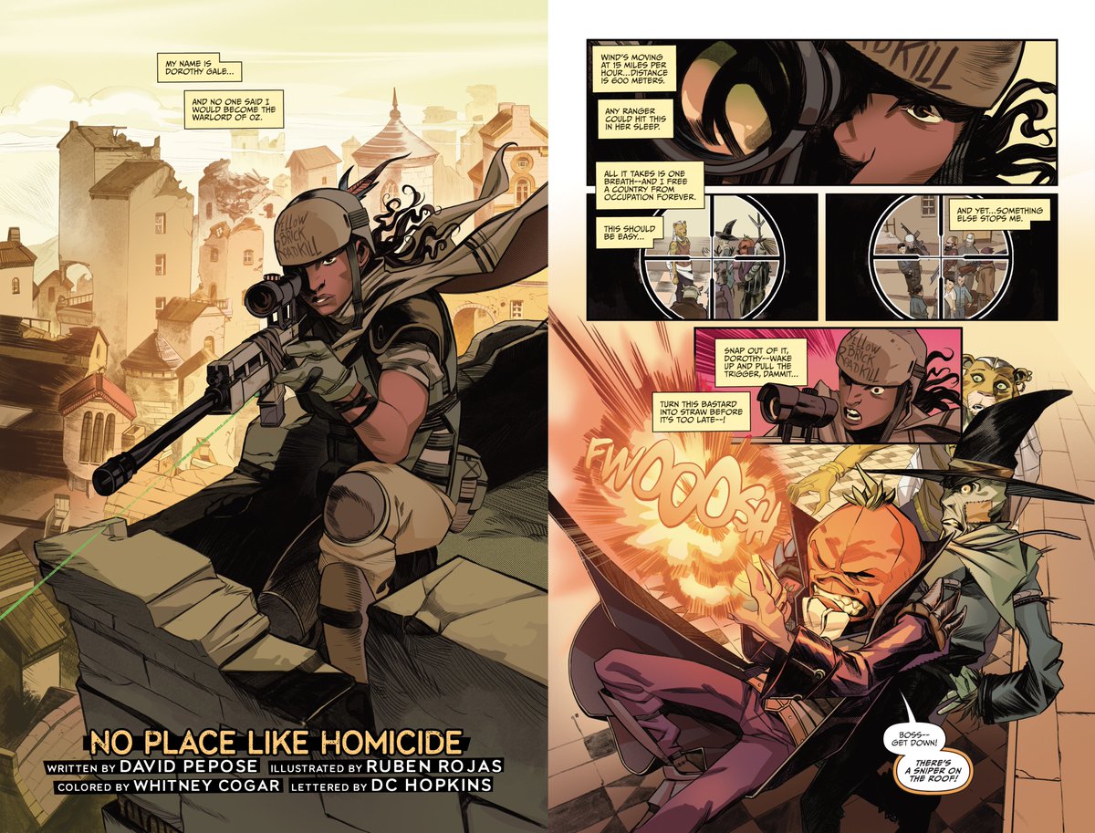 Peposed's tweet photo. What if The Hurt Locker took place in The Wizard of Oz? Find out in @TheOZComic, LIVE on #Kickstarter! Fans of Mad Max, The Old Guard and Lord of the Rings will love our double-sized #comics — plus, every 50 retweets of this post will unlock BONUS REWARDS! https://t.co/EIBURb36c2 https://t.co/p81AorwRaz