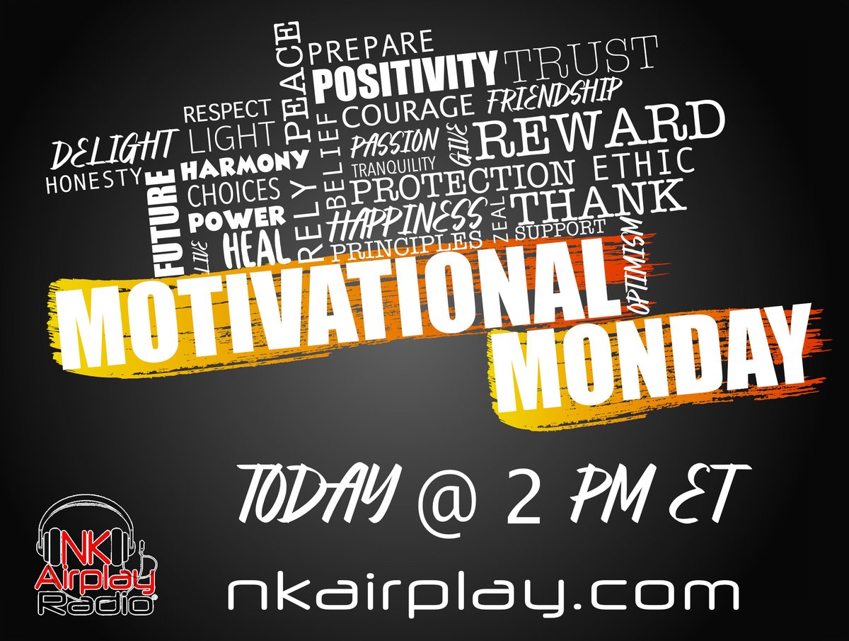 Today at 2 pm EDT (in about an hour), we will be airing our Motivational Monday loop! Hope you can join us!

bit.ly/nk-airplay-rad…

#ForTheFansByTheFans
Only on NK Airplay Radio!