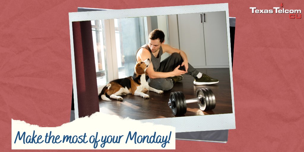 textelcu's tweet photo. #HappyMonday! We #Encourage you to make the most out of your day and make this week great. Stay #Positive and look at every situation with a "#GlassHalfFull" mindset! π
#MondayMotivation #TexasTelcomCU https://t.co/wXigPuF6du