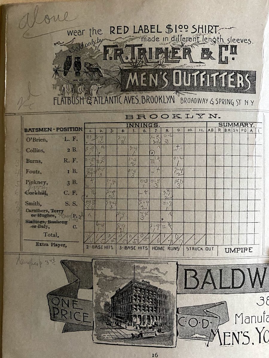 This is pretty cool. @stevedittmore caught up with a man in Arkansas who has over 23,000 pieces of Dodgers memorabilia, including this 1890 program and scorebook truebluela.com/22635831/dodge…