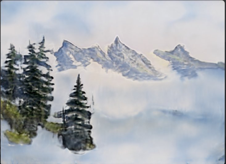 Kobe24px's tweet photo. AI watched the Bob Ross rn show for hours straight and now we have this #ROBRoss #BobRoss https://t.co/VXoanEjuAY