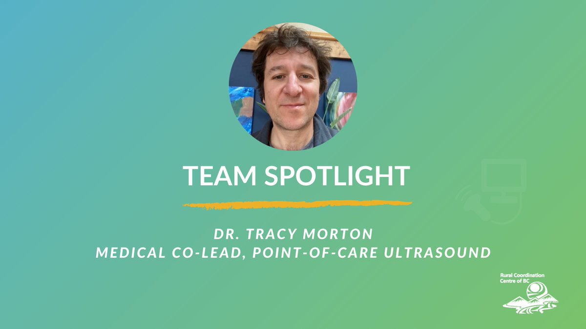 RCC_bc's tweet photo. Our Team Spotlight series is aimed at getting to know the people who are passionate about improving the health of rural people &amp; communities.

Dr. @TracyMorton, Medical Co-lead, PoCUS tells us what motivated him to join RCCbc. Read more➡️https://t.co/MXq9ETnWUr https://t.co/4ao70SNxKh