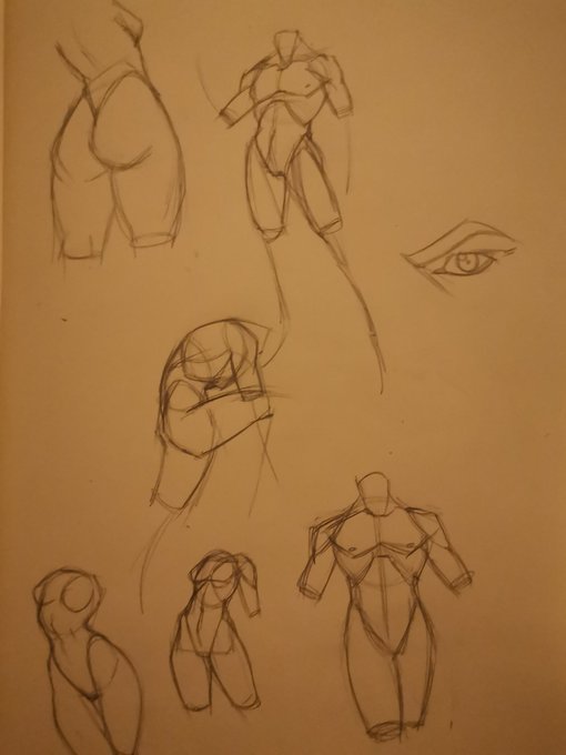 Repost of some old anatomy studies and gestures from imagination from a while ago 