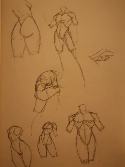 Repost of some old anatomy studies and gestures from imagination from a while ago 