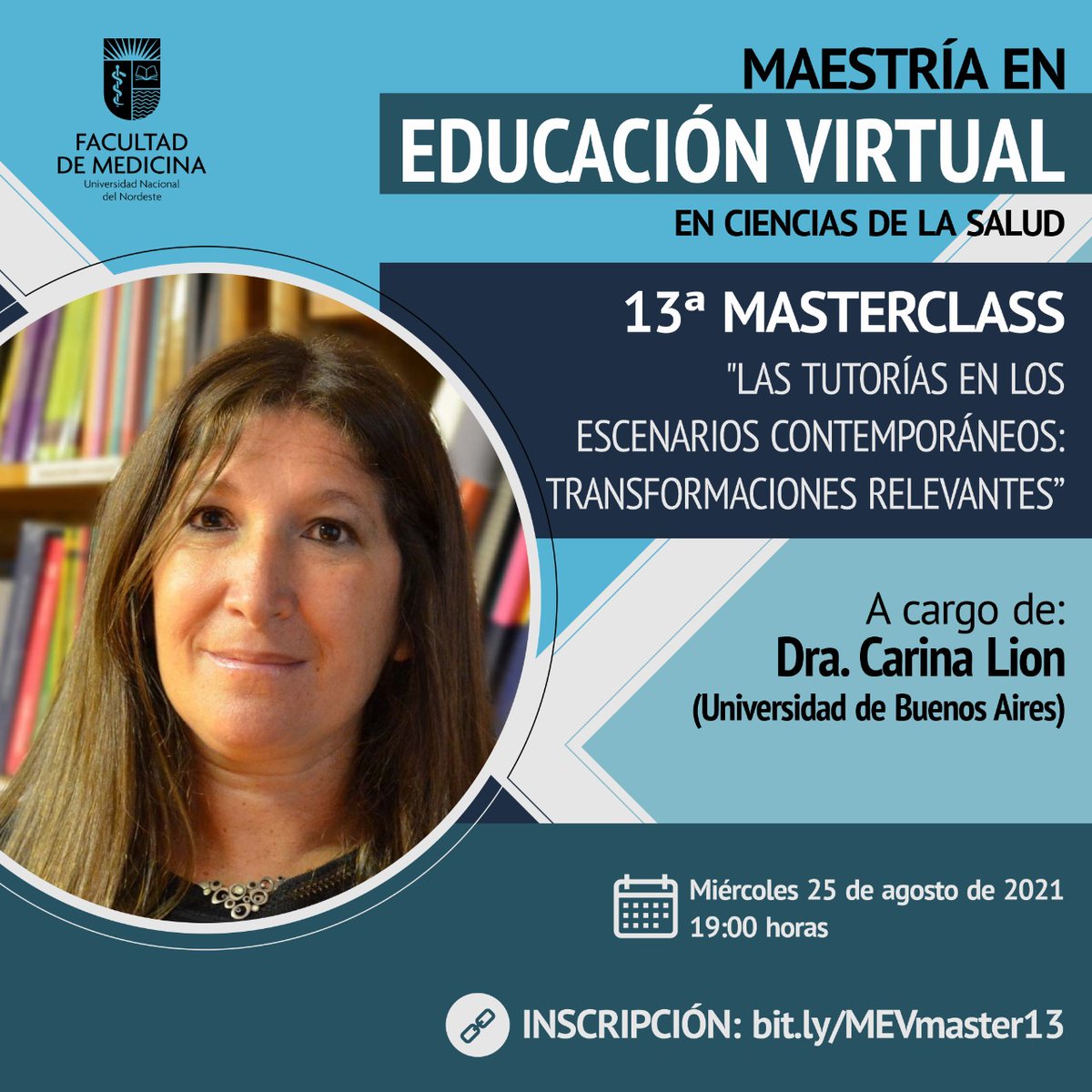 ¡Tenemos una invitada de lujo para la próxima Masterclass!

📌 Los invitamos a la 13° Masterclass a cargo de la Dra. Carina Lion ✅ <a href="/carinalion/">Carina Lion</a>
📆 Miércoles 25 de agosto
⏰ 19 horas
✍️ Inscripción: bit.ly/MEVmaster13 
🔗 Por Zoom: bit.ly/cvmenlinea

Te esperamos!