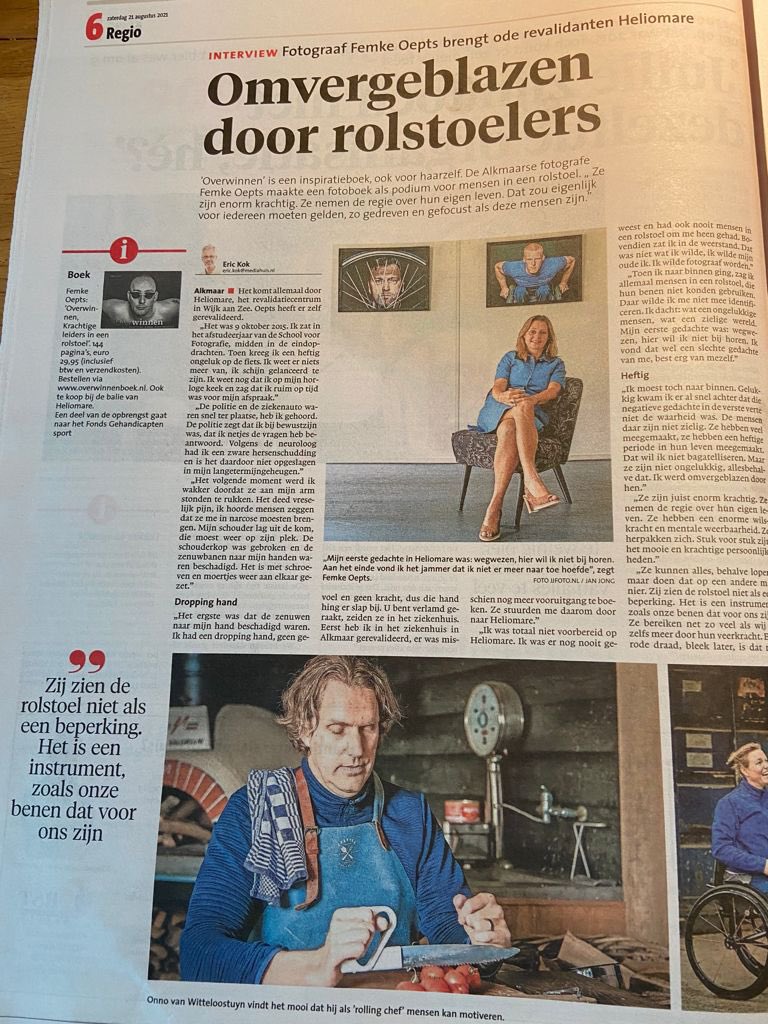 ondernemerstuin's tweet photo. Afgelopen zaterdag huurder @FOepts in het @nhdagblad. Een prachtig interview over haar uitgekomen boek ‘Overwinnen’. 

Meer dan de moeite waard en in te kijken in de wachtruimte van ons pand! https://t.co/0HQR5zw55l