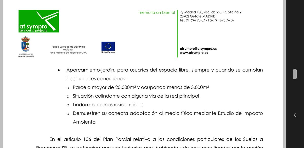 FyunchClick99's tweet photo. Hasta que el @Ayto_Las_Rozas no informe de lo contrario, el proyecto de la Talaverona cuenta con dos aparcamientos en espacio natural protegido, que suman en total 1390m2 (ver captura) y requieren de un Estudio de Impacto Ambiental. #SOSNavalcarbon https://t.co/IQSXa6FUn3