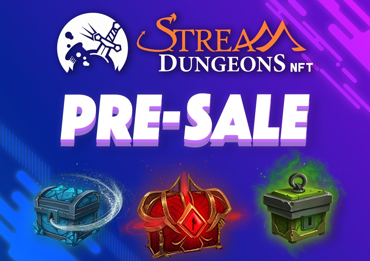 Buenas aventureros,
El jueves 26/08 estará disponible la pre-venta de StreamdungeonsNFT, donde podrás obtener tus primeros objetos, también habilitaremos las mazmorras para empezar a farmear.
nft.streamdungeons.com