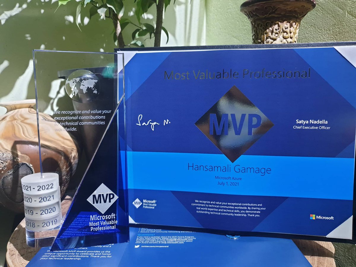 HansamaliGamage's tweet image. Another proud moment, four years as a #Azure #MVP #techgirlsl #girlspower #womenintechnology
