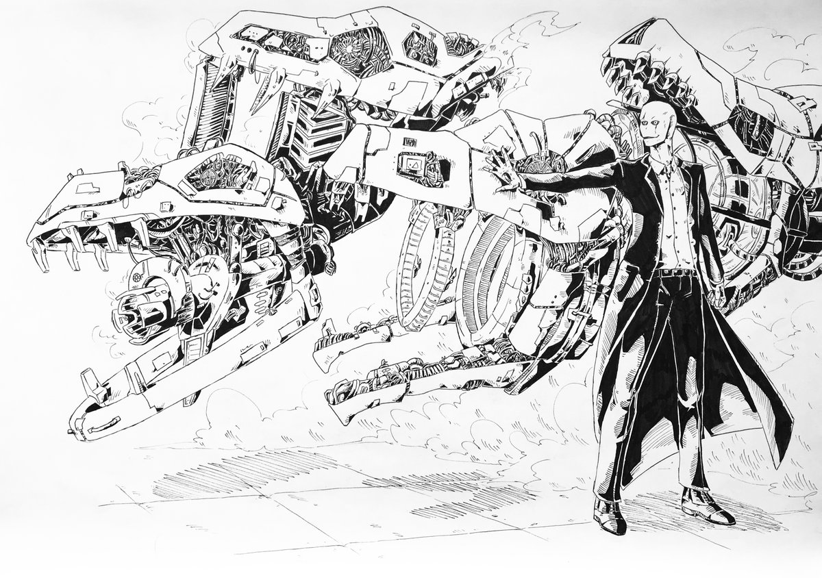 Jimmsytree's tweet photo. W. D. Gaster, but with mechanical Gaster Blasters?

I love this illustrations, one of my best, that I'm sure of.
A lot of head canons on it too. #undertale #undertaleFanart https://t.co/aqSR5PNUZ8