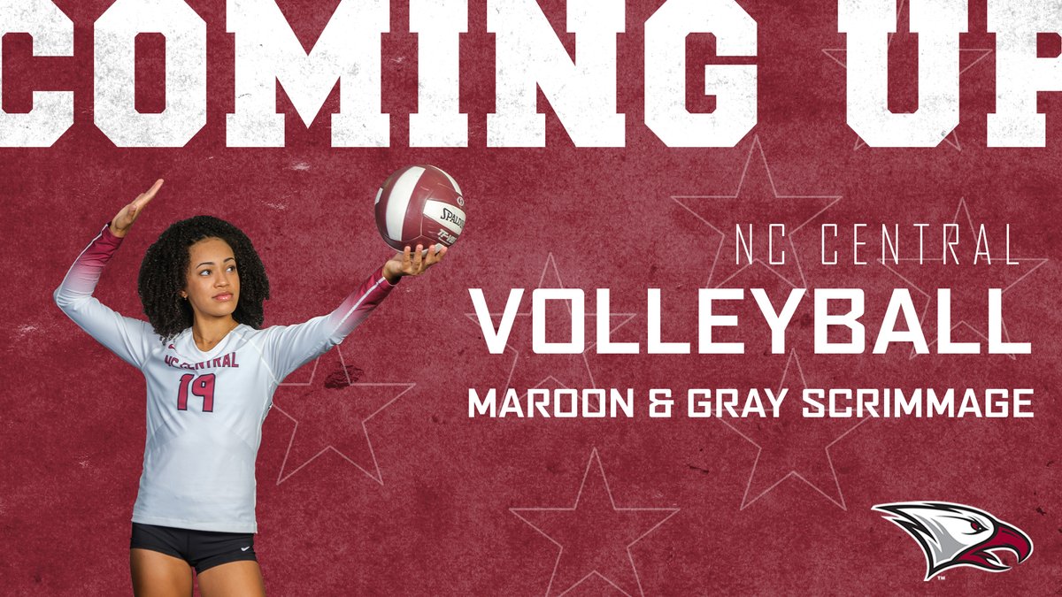 NCCU Athletics (@nccuathletics) on Twitter photo COMING UP! <a href="/NCCUVolleyball/">NCCU Volleyball</a> will be hosting its annual Maroon & Gray Scrimmage inside McDougald-McLendon Arena on Tuesday at 6 p.m. Fans are encouraged to come out and get a first look at your Eagles before the regular season begins this weekend. #EaglePride #EagleEra COMING UP! <a href="/NCCUVolleyball/">NCCU Volleyball</a> will be hosting its annual Maroon & Gray Scrimmage inside McDougald-McLendon Arena on Tuesday at 6 p.m. Fans are encouraged to come out and get a first look at your Eagles before the regular season begins this weekend. #EaglePride #EagleEra