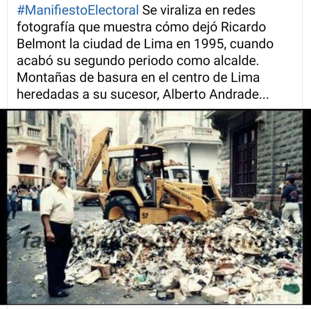 elhigadodmarita's tweet photo. Cuando los mojotrolls del gobierno intenten contarte el cuento chino que Ricardo Belmont fue el "mejor alcalde de Lima"... muéstrales esta foto:👇 https://t.co/0iMLaqerIz