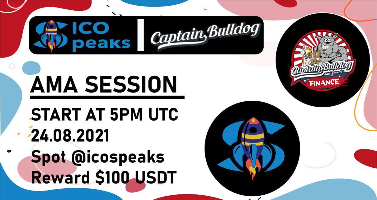 🎙 AMA Announcement

ICOSPEAKS will host an AMA Session with <a href="/BulldogCBF/">Captain BULLDOG Finance ( CBF )</a> Team in t.me/icospeaks community. 

⏱START AT 5PM UTC 24.08.2021
💰Reward $100 USDT

Prepare your best questions and be ready to participate in time, see you there. #AMA #crypto