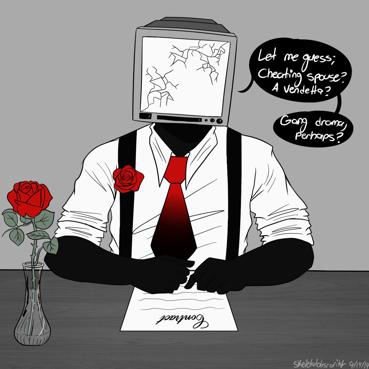 vileskeleton's tweet photo. He takes his business very seriously
#tvhead #tvheadoc #objecthead #objectheadoc #robophilia #artistsontwitter #assassinoc https://t.co/QaAvQdNu2E
