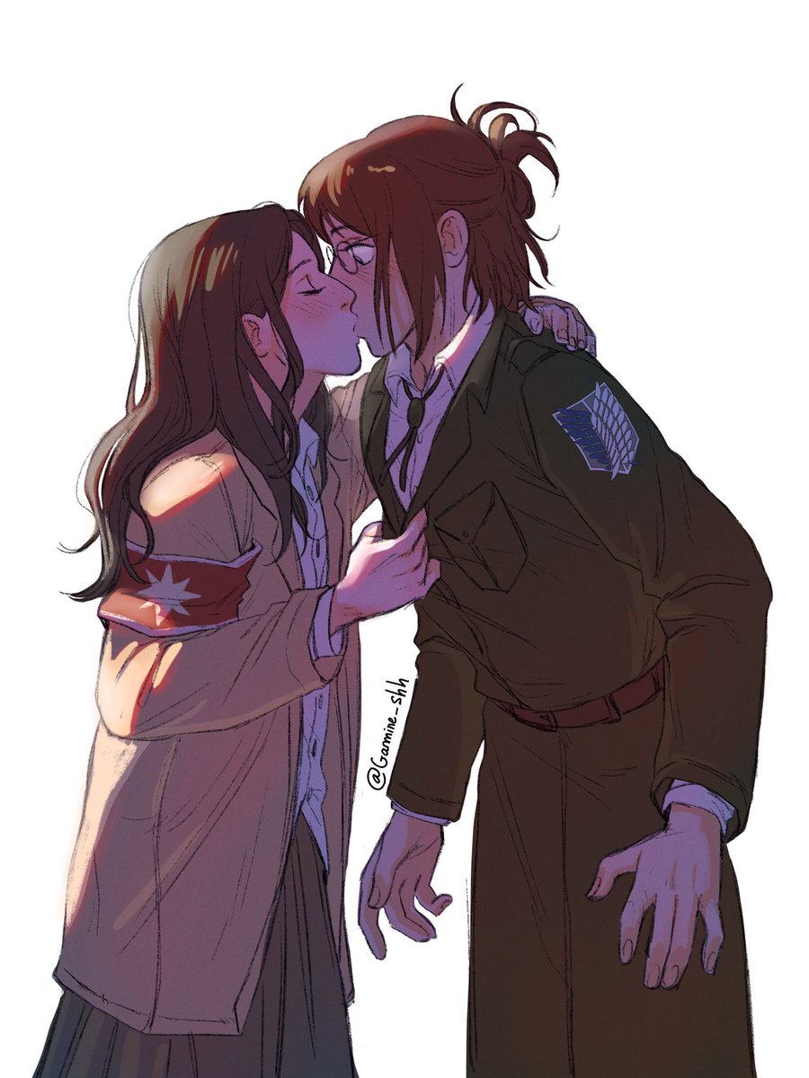 Gamine_shh's tweet photo. Stolen kiss on a goodbay #pikuhan #snk https://t.co/ioEGSXA77J