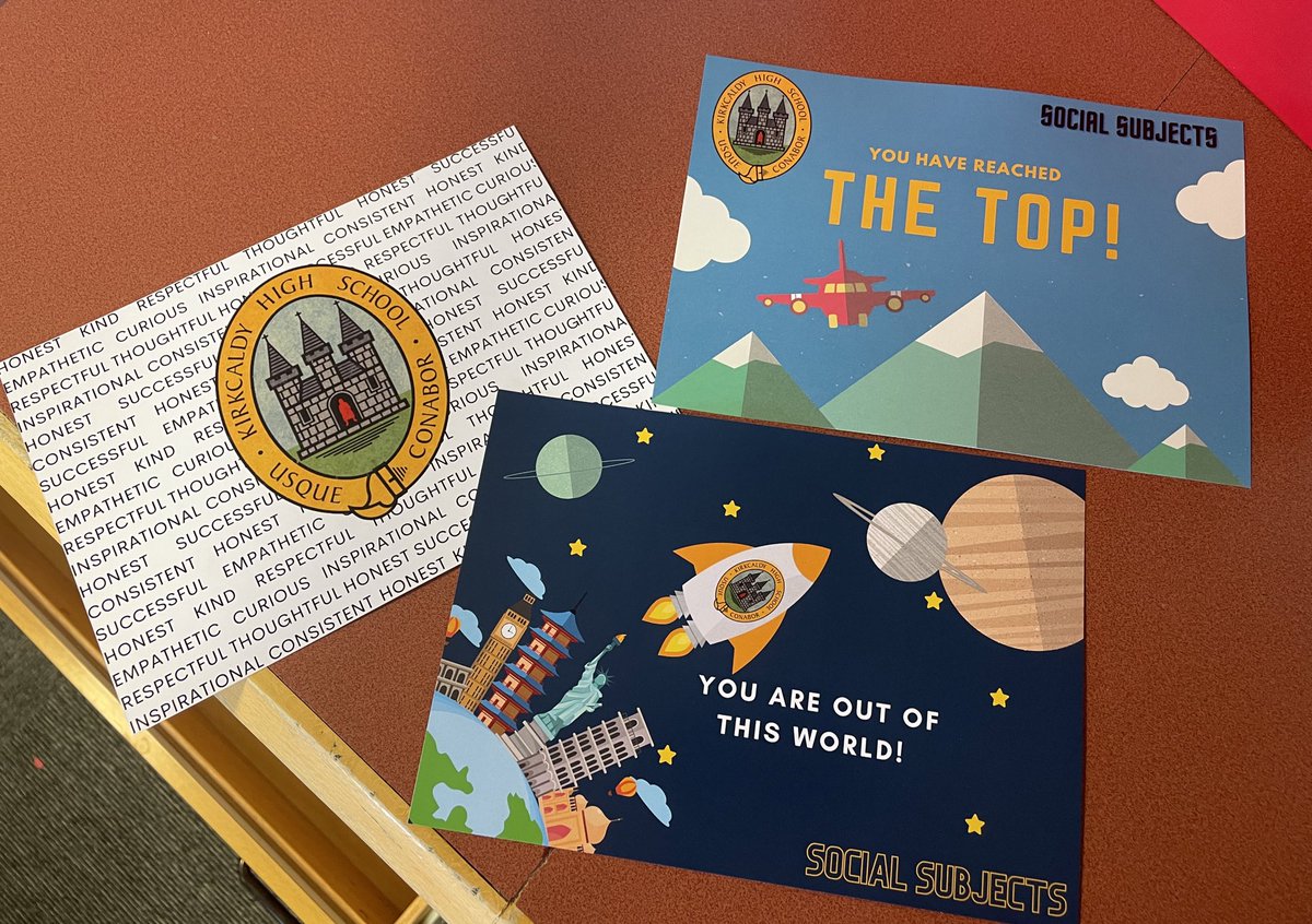 learningrmps's tweet image. So happy with how these Postcards have turned out! 3 of our s1 pupils designed them and their design was made a reality! 

Hopefully many of our social subjects pupils will be receiving these home this session! 

#praisepostcards #BacktoSchool2021 
@KirkcaldyHigh @KSocialsubjects