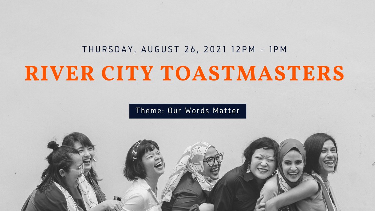 RCToastmasters's tweet photo. Learning to improve your communications and leadership skills in a fun and safe environment, come check out us on Zoom online. Thursday's from 12pm to 1pm. 
Theme: Our Words Matter
Please register at https://t.co/7RIzbJtA8l https://t.co/bC2ceddrWh