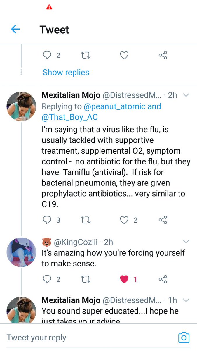 peanut_atomic's tweet photo. @DistressedMess @That_Boy_AC Tamiflu, Rapivab,  Relenza, Xofluza..... That's 4 so far and others weak ones like zpak. Since viruses works with bacterias they are for the bacterias that comes (develop) with the viruses. This Is that what you mean. https://t.co/jXt2jibYq1