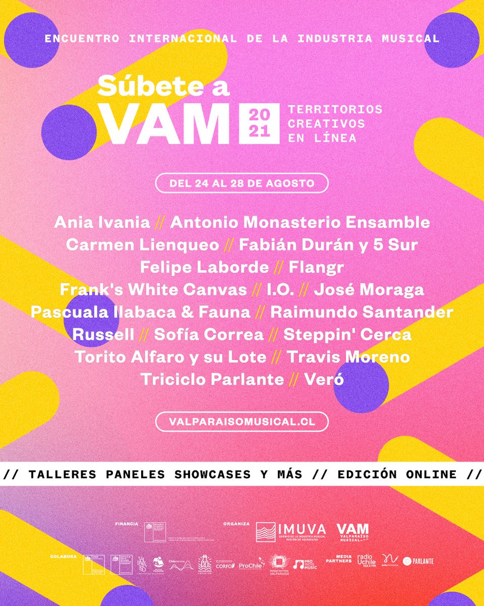 EileenKarmy's tweet photo. Ya comienza el Encuentro de la Industria de la Música en #Valparaíso donde tengo el honor de participar con una charla sobre la #historia de la #música porteña. 
Son hartas actividades, conciertos y talleres. Programa e inscripciones gratuitas aquí 👇🏾
https://t.co/gsU0m3gqBC https://t.co/SAZbPnTmT2