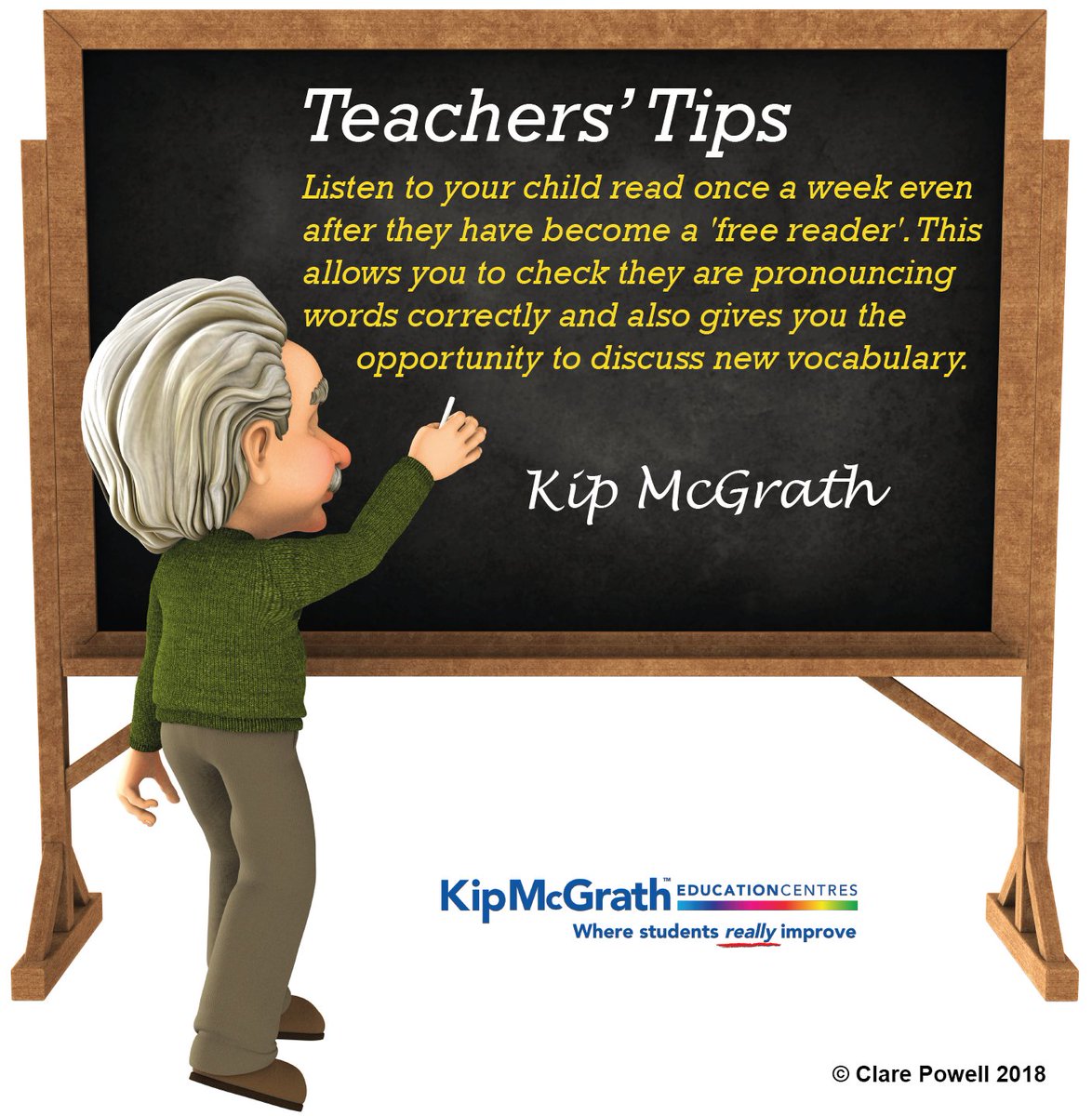 #Teachers'Tips Listen to your child read once a week even after they have become a 'free reader'. This allows you to check they are pronouncing words correctly and also gives you the opportunity to discuss new vocabulary. #LearningIsFun #KipMcGrathScunthorpe