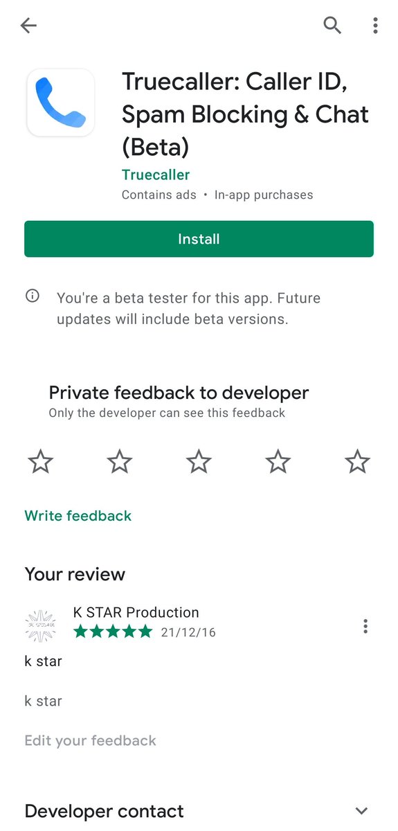 kstar_k9's tweet photo. Today I'm uninstalled ''Truecaller''
And just installed "bharatCaller" App
#SwadeshiApp #IndianApp
#ApnaApp #BharatCaller
@ramayanraja @Real_Mpatel @Vaide_222 @Jyotitha_0811 https://t.co/91amTRYllM