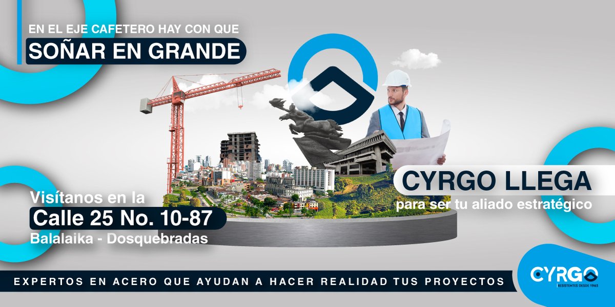CyrgoColombia's tweet photo. ¡Ahora estamos más cerca de los constructores del Eje Cafetero para llevar a las nubes el desarrollo de la región! #HayConQue soñar, planear y construir. https://t.co/Ob0qZjlwfh