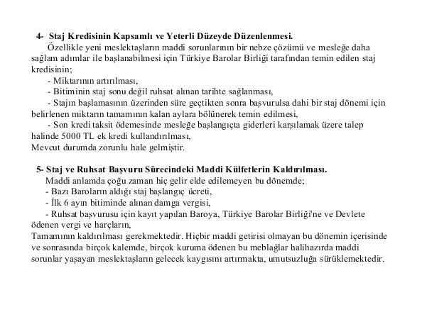 Staj süresince gözlemlediğim ve birkaç arkadaşımın da görüşleriyle birlikte derlediğimiz;
'Avukatlık Stajındaki Sorunlar ve Çözüm Önerileri'
Sorunlar çok fazla, görmezden gelinen Stajyer Avukatlar hakları için ısrarcı olmalı.
<a href="/barolar/">Türkiye Barolar Birliği</a> <a href="/adalet_bakanlik/">T.C. Adalet Bakanlığı</a> <a href="/Tekirdag_Barosu/">Tekirdağ Barosu</a>