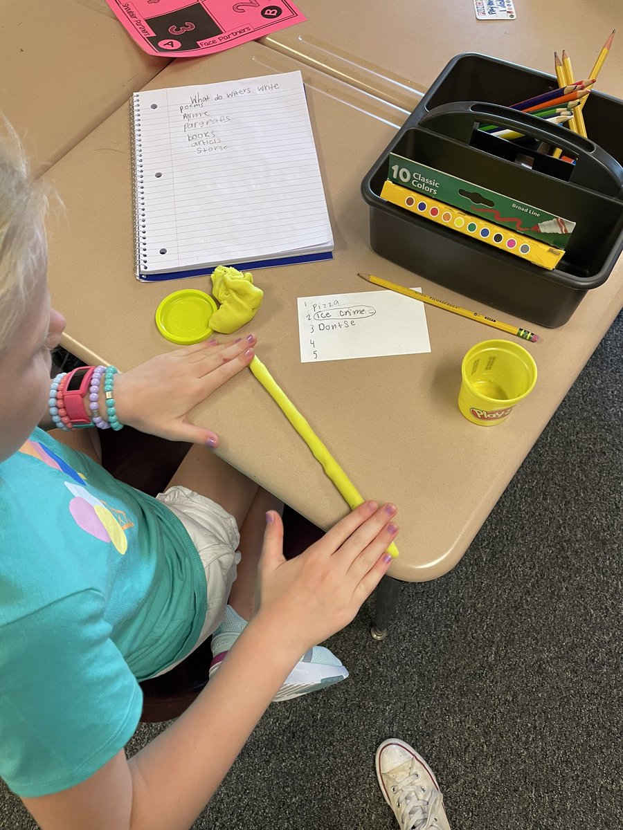 How does play dough and favorite foods connect with learning about the Writing Process? #leadlikeapatriot <a href="/JackTylerISD/">Jack Elementary</a>
