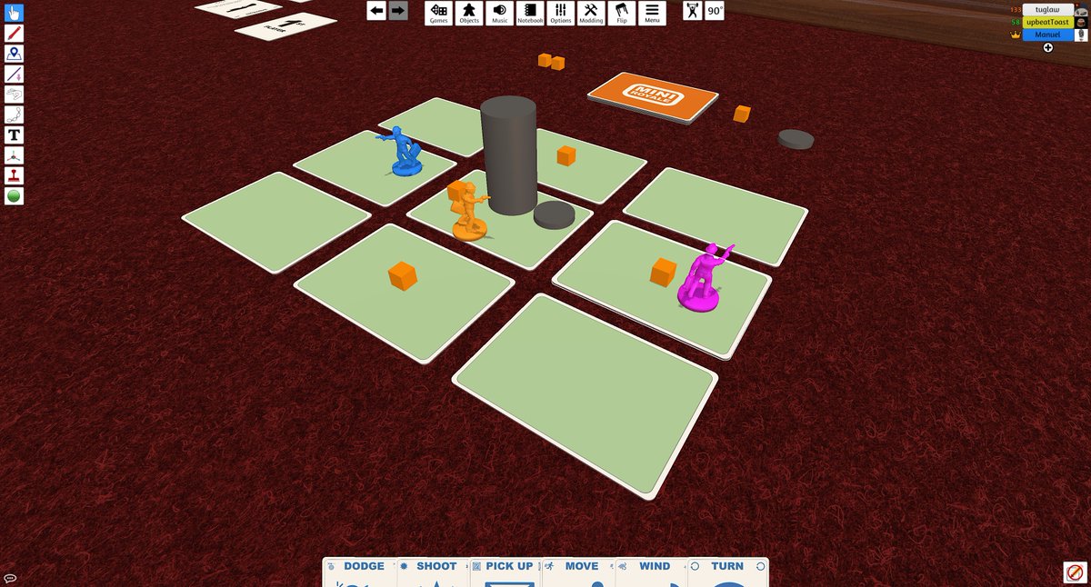 First playtest for "Mini Royale", on Tabletop Simulator.