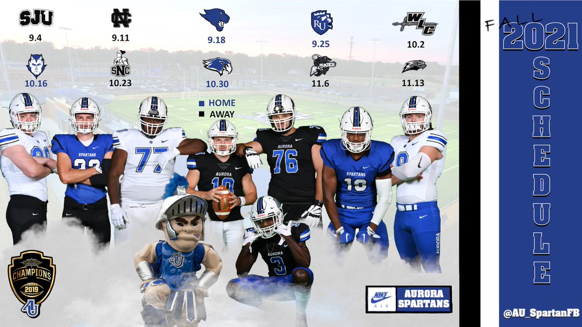 AU_SpartanFB's tweet photo. Spartan Fans, mark your calendars and come join us this fall and cheer on  your 2021 Spartan Football Team! We are just under two weeks away until we travel to Minnesota to take on St. John’s University to open the season! #WeAreOneAU https://t.co/zbn7ARAwAj