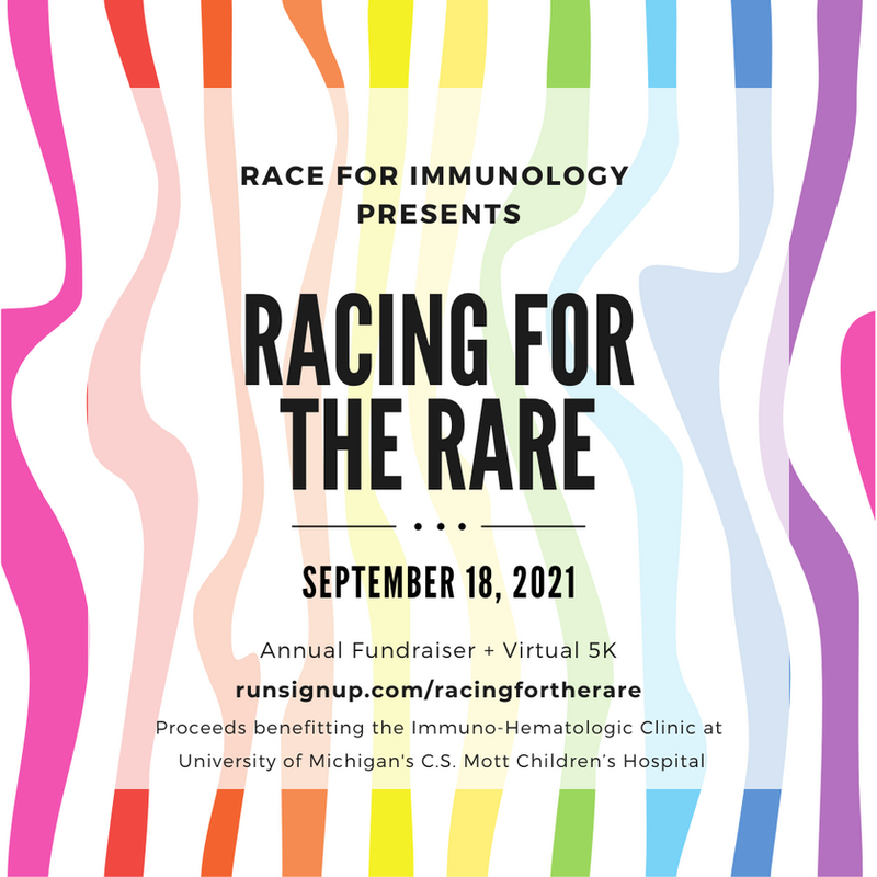 Just a few weeks away. Sign up today! 
This year's proceeds will support the Immuno/Heme Clinic at C.S. Mott Children's Hospital and Race for Immunology's patient facing programs. runsignup.com/racingforthera… 
#Immunology #RareDisease #fundraiser