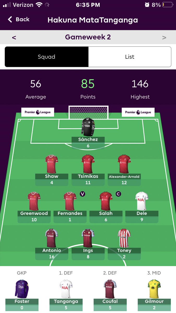 TopFPLTips's tweet image. 85 all out, up to 182k OR 👍

Not a bad start but obviously wish I had Benrahma.. feels like one of those moves I’ll keep putting off and keep regretting 😅

Tanganga tho! My guy. Maybe I’ll finally start him over Toney next week 🤔 #FPL #FPLCommunity