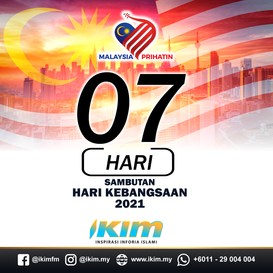 ikimmedia's tweet photo. 7 hari lagi kita akan menyambut Hari Kebangsaan 2021!
#countdownMerdeka #Merdeka2021 https://t.co/GzubIvl12W