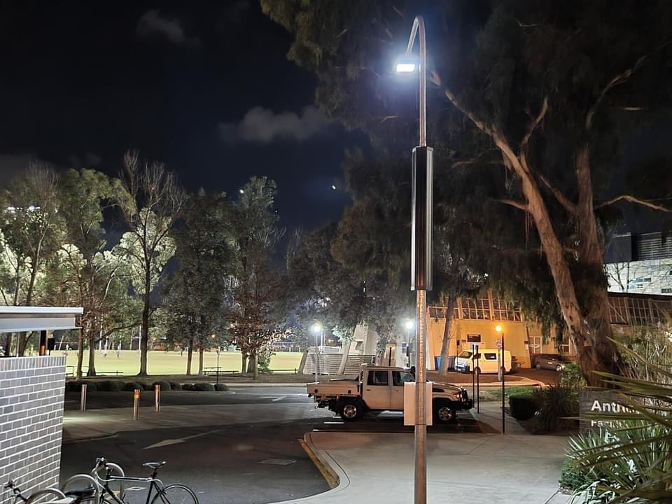 AffinityET's tweet image. AET was asked to come up with a solution for our client being @ANUasiapacific (ANU), &amp;amp; ANU Facilities &amp;amp; Services. An existing pole was selected to have an Aldridge SolSolution 30W light &amp;amp; Solar Pack installed. This trial will continue until after lockdown. #renewableenergy