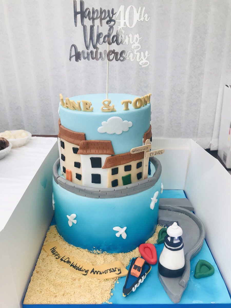 luceliz17's tweet photo. My parents celebrated their 40th wedding anniversary this weekend 😍 and we had the most amazing St Ives themed cake to celebrate! Gonna be eating cake for days 😅 #stives #rubywedding #anniversary #cornwall https://t.co/dHKqJ0AR8t