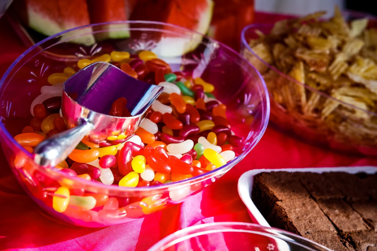 Even if you’re a super-slow jogger, you’ll burn at least 10 calories per minute of running. That means you’ll run off approximately 1 jelly bean every 2 minutes