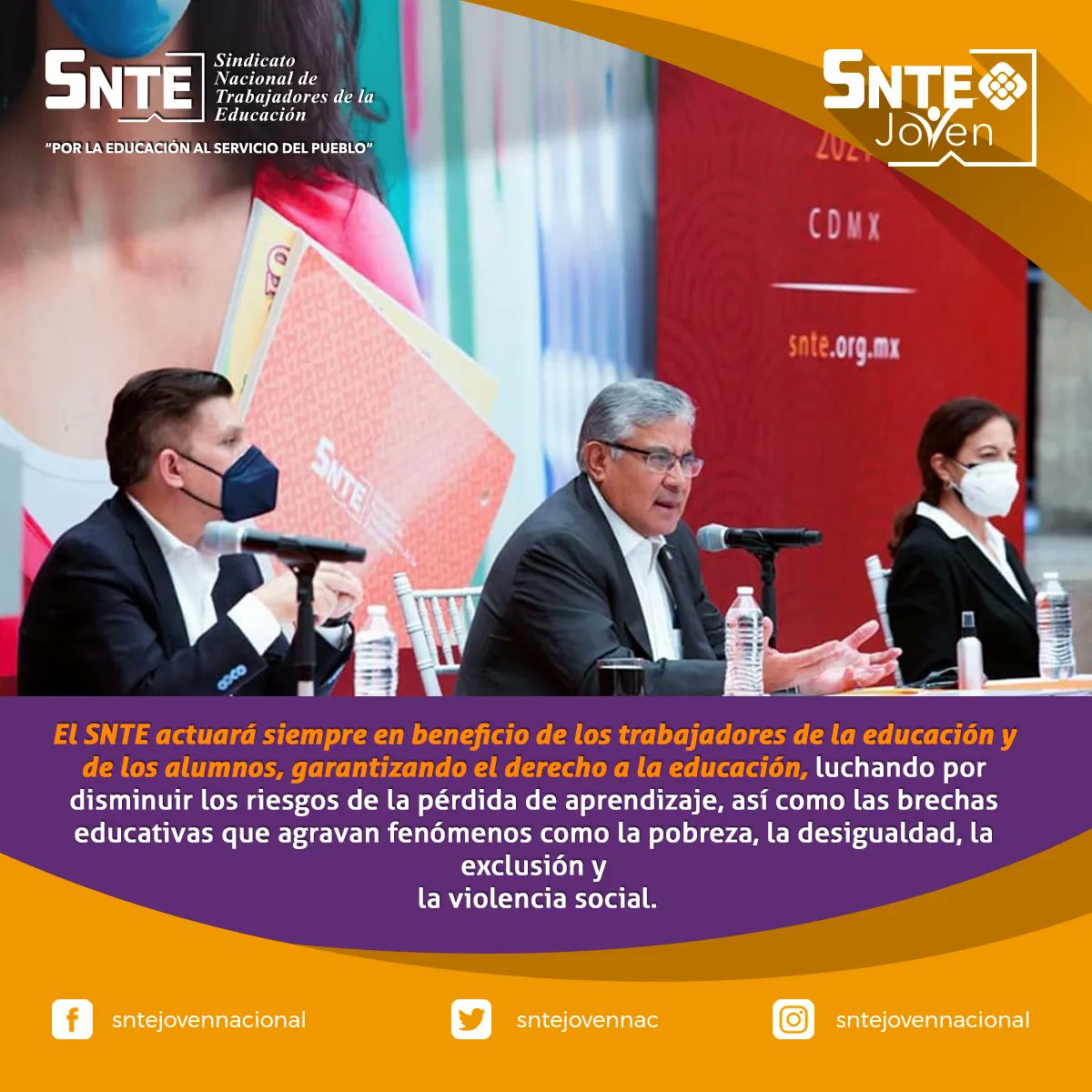 sntejovennac's tweet photo. #SNTEconMéxico 👩‍🏫🇲🇽👨‍🏫
🟠 El #SNTE 🍎📚 actuará siempre en beneficio de los trabajadores de la educación y de los alumnos🧑‍🤝‍🧑🏫 
El objetivo es lograr un regreso a clases presenciales ordenado ✔️ responsable ✔️ y cuidadoso ✔️
Leer nota 👉 https://t.co/Xof9qtn6q3 📜 https://t.co/xHsnTeIEcy