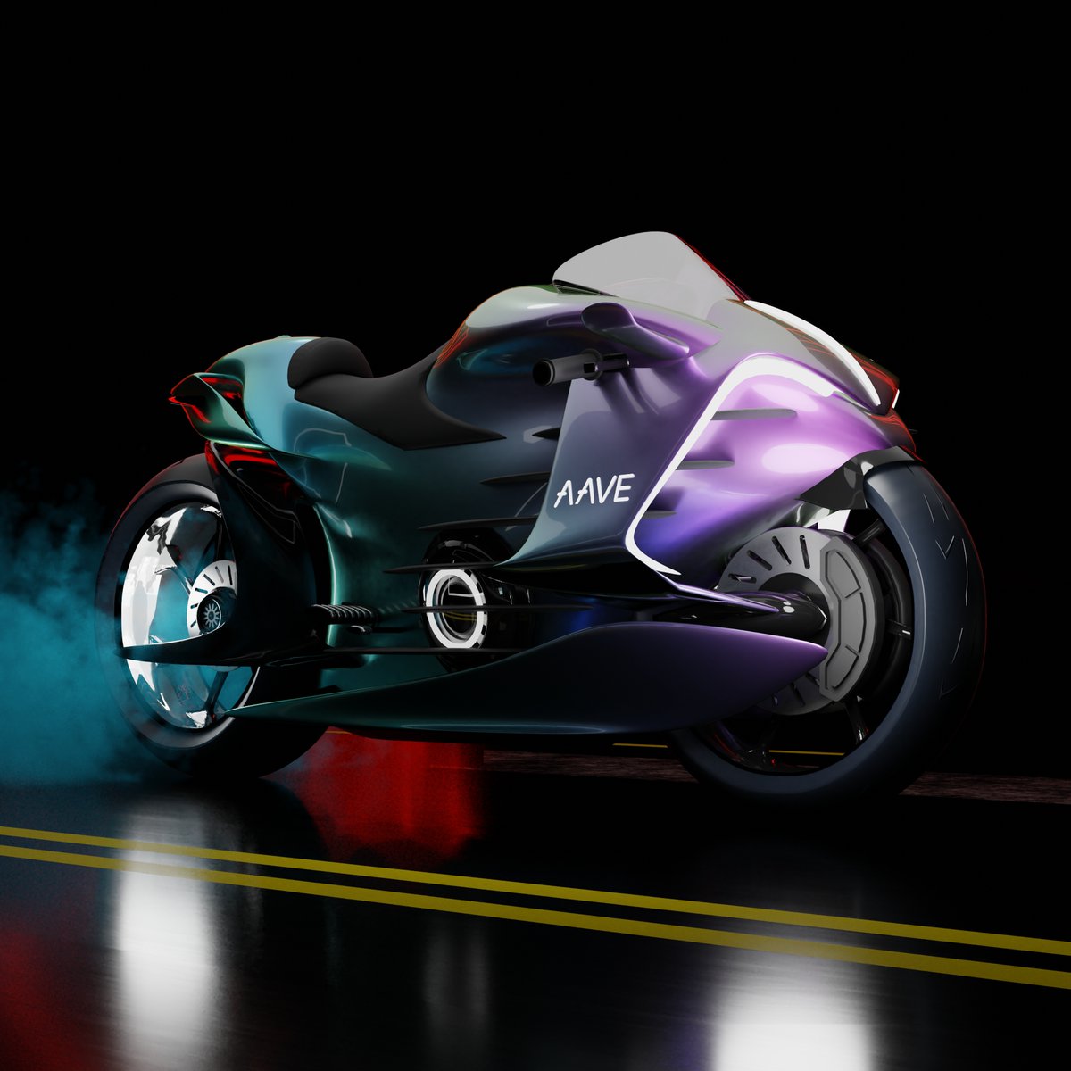 Is this the prettiest AAVE Bike ever ? 😍👻💎 
<a href="/StaniKulechov/">Stani.eth</a> @AaveAave <a href="/aavegotchi/">Aavegotchi 👻🟦 Now on Base!</a> 

#aavefan #aave #NFT #NFTs #nftart #nftcollector #NFTcollectible 

opensea.io/collection/sup…