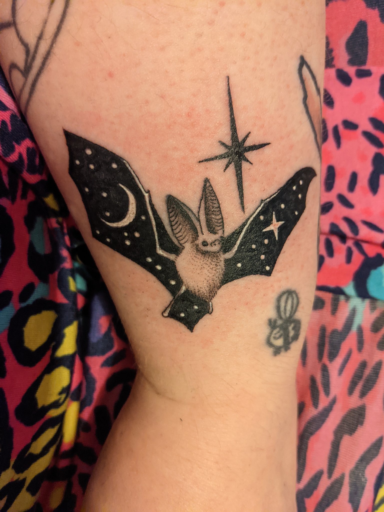 Tattoo tagged with big animal bat samrulz thigh facebook twitter  engraving illustrative  inkedappcom