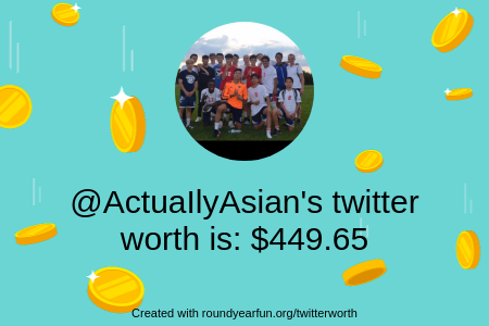 My Twitter worth is: $449.65

Find yours with funallaround.me/twitterworth

⠀