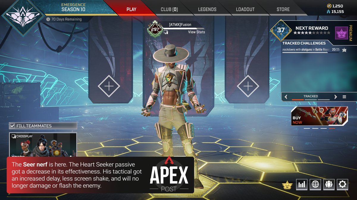 theapexpost's tweet photo. His Ultimate cooldown was also increased from 90s to 120s.  Have you played Seer after the nerf? And what do you think now?
#apexlegends #ea #games #videogames #atomiix #theApexPost #Respawn #RespawnEntertainment #apex #eagames #Season10 #emergence #Seer https://t.co/y1CT2YBbxW