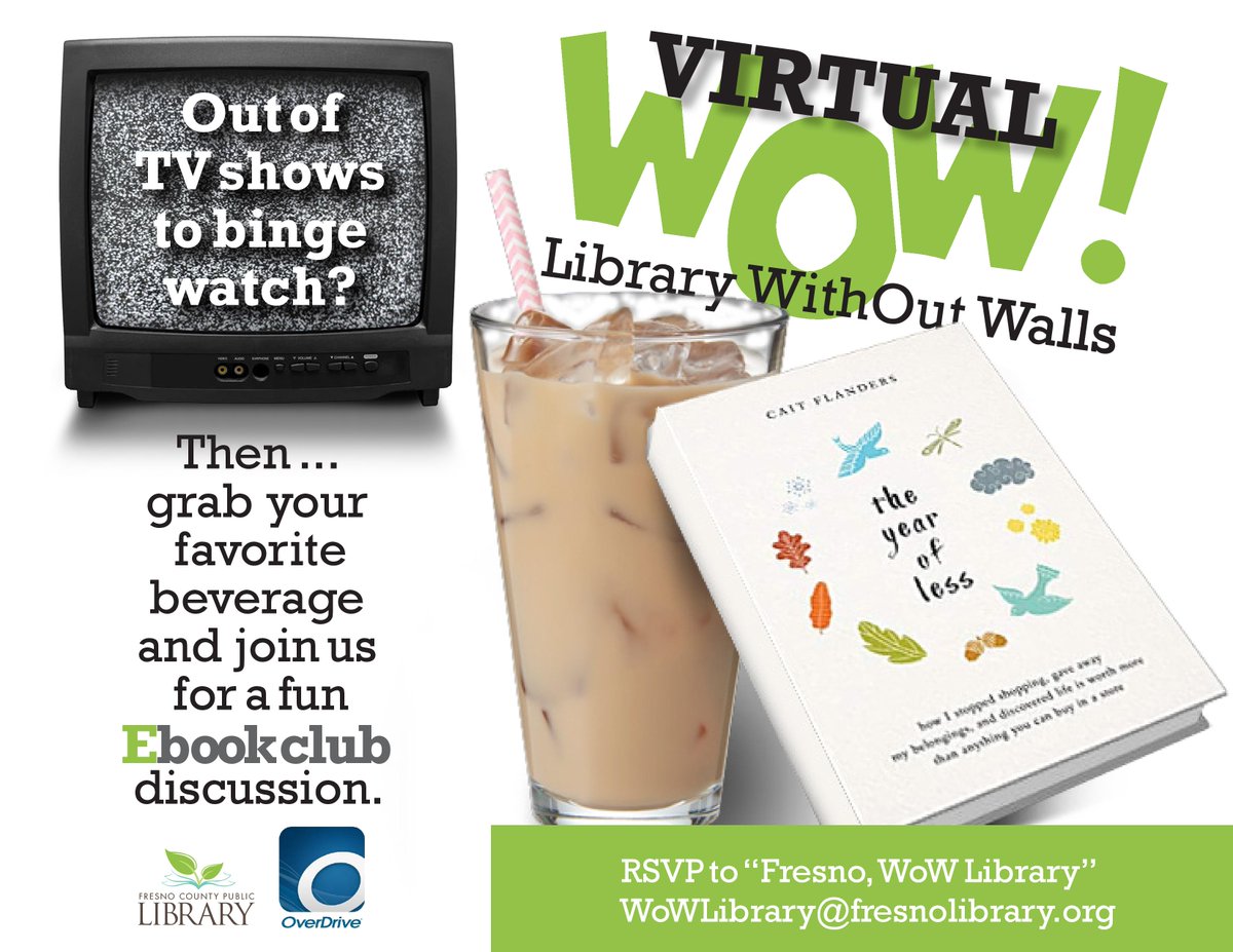 FCPL's tweet image. This month&apos;s WoW! Virtual Book Club pick is The Year of Less, by Cait Flanders.

A discussion about this book will take place on Wed., August 25, 6-7pm, on Zoom. Learn how to participate (and check out a copy) here: fresnolibrary.libcal.com/event/7938034

#fresnolibrary #virtualbookclub