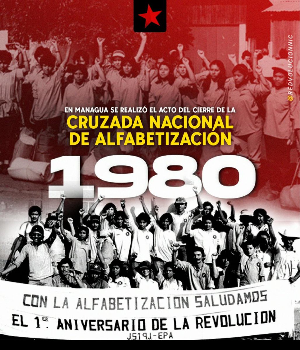 A 42 años de Nuestra Gran Cruzada Nacional de Alfabetización #Nicaragua Continua Avanzando al lado de Nuestro Líder Comandante Daniel Ortega 
#JuventudConDaniel
