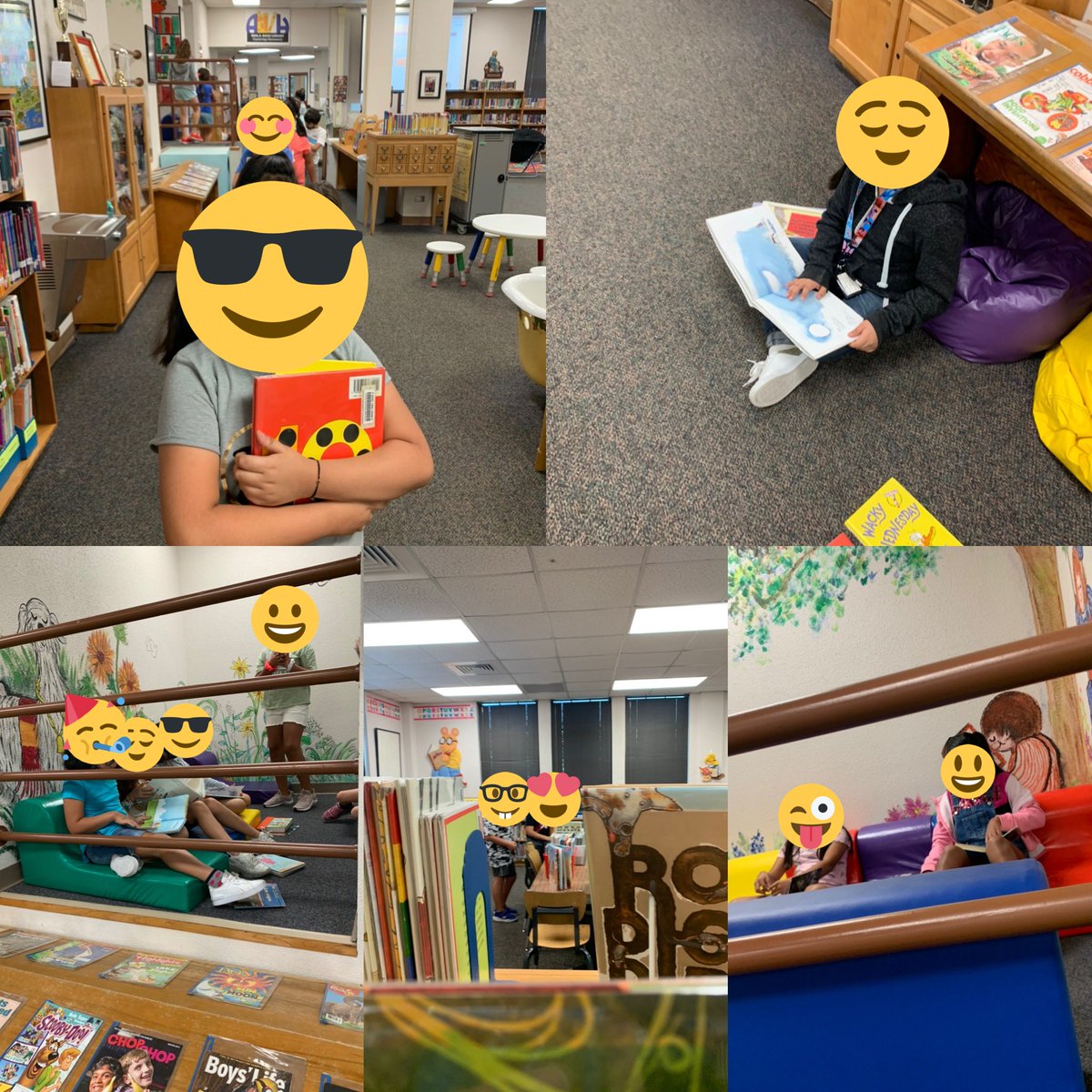 LibraryAHCES's tweet photo. Day 1 of Library was a phenomenal one! Our @Cambridge_AH students are excited to be back in the library and checking out books of their interestππ! It was AH-mazing seeing our kiddos back and eager to check outππ ! #WeekA #DayOne #LibraryLife π #LoftArea #BeanBagChairs π https://t.co/GEDZw50yfn